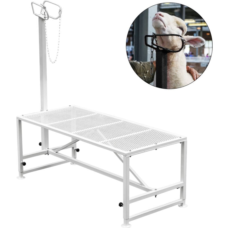 foto del prodotto mophorn vevor supporto per bestiame 51x23 pollici, supporto per rifilatura con testa dritta, supporto per rifilatura capre telaio in metallo
