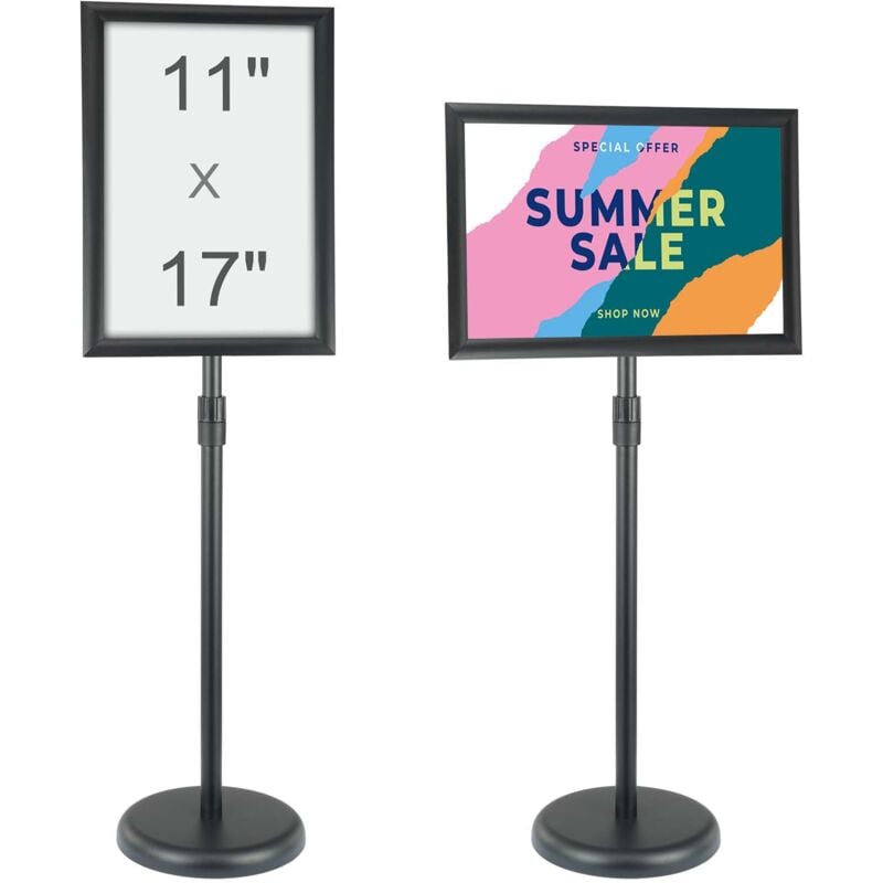 foto del prodotto mophorn vevor supporto per insegne su piedistallo, supporto per poster regolabile da 420 x 297 mm, piedistallo porta insegne girevole 360 da