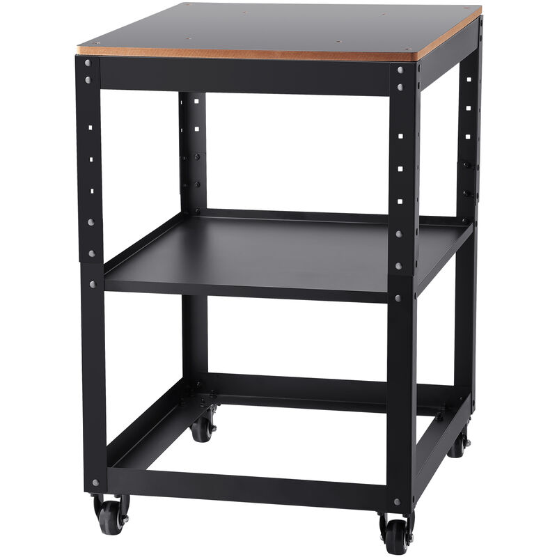 foto del prodotto mophorn vevor supporto per pialla a filo spessore di legno capacita carico max. 45kg 4 ruote, supporto con ripiano di lavoro 3 livelli 4 rotelle