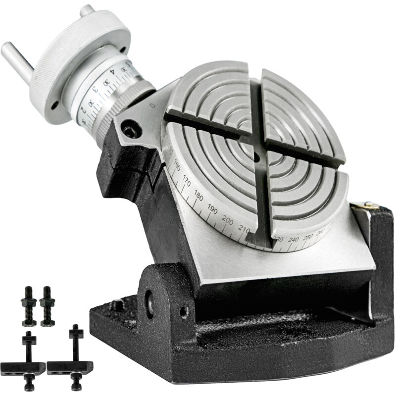 foto del prodotto mophorn vevor tavola rotante tsk4 tavola rotante verticale orizzontale con piastra divisoria 100mm 4pollici 4 slot per fresatrice per foratura