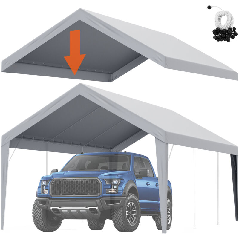 foto del prodotto mophorn vevor telo di ricambio per tenda da sole per posto auto coperto, telo per tenda da garage 20 x 12 , protezione uv impermeabile, elastici a