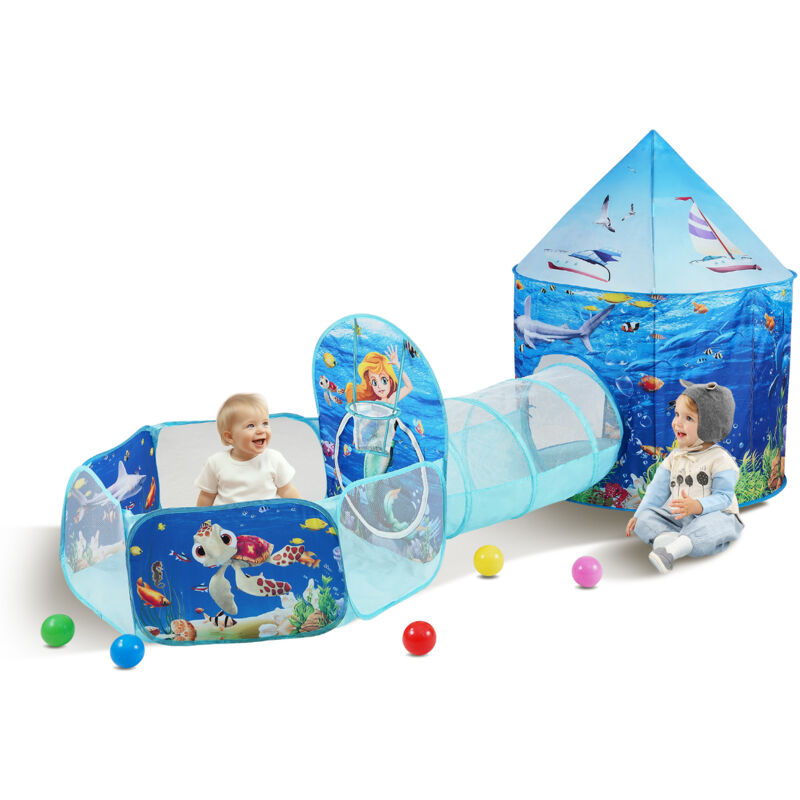 foto del prodotto mophorn vevor tenda da gioco per bambini 3 in 1 con tunnel, casetta da gioco pop up per interni esterni con borsa per il trasporto e cinghie regali