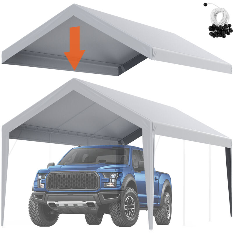 foto del prodotto mophorn vevor tendalino di ricambio per posto auto coperto 10x20ft, telo per tenda da garage, impermeabile e protetto dai raggi uv solo copertura