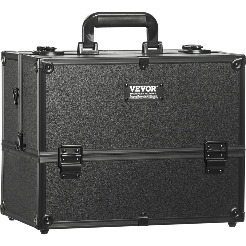 foto del prodotto mophorn vevor valigetta per trucco portatile 6 ripiani per barbiere, valigia portatile da viaggio 370 x 230 x 287 mm per estetista parrucchiere,