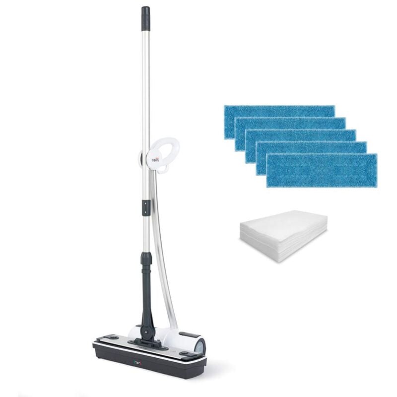 foto del prodotto moppy white premium, lavapavimenti a vapore senza cavo, per tutti i pavimenti e le superfici verticali lavabili, potenza 1500 w, capacit serbatoio