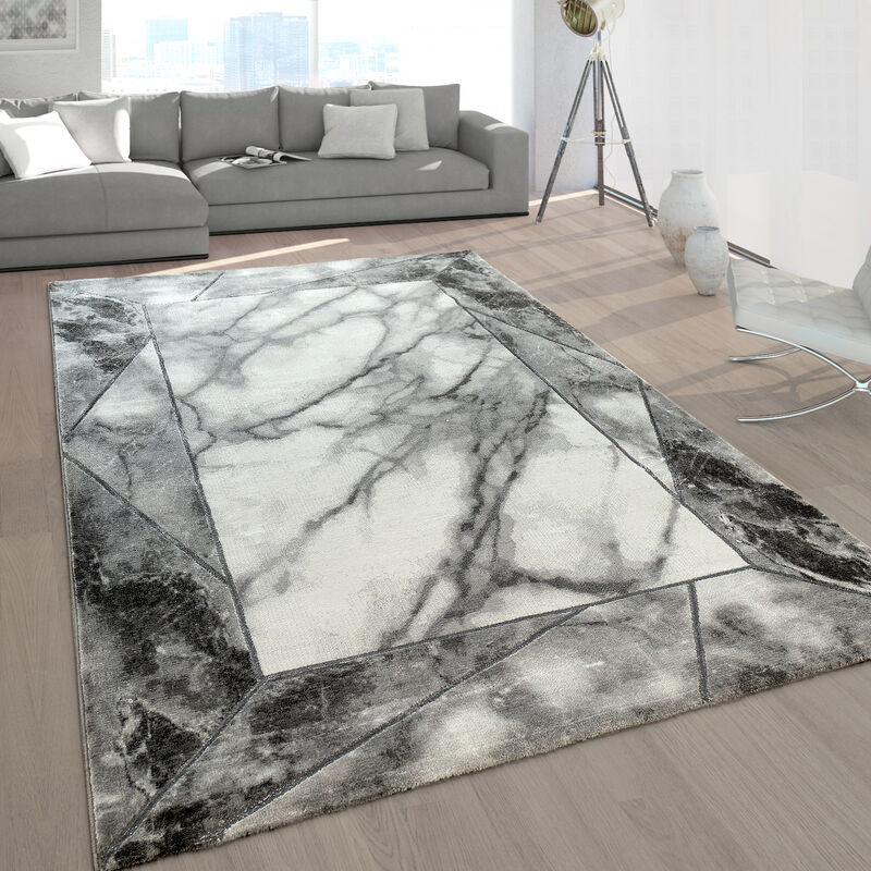 foto del prodotto morbidi tappeti marmorizzati a pelo corto in grigio e oro per il soggiorno con motivi diversi 120x170 cm, argento 5 paco home