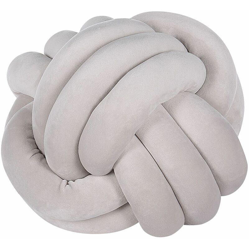 foto del prodotto morbido cuscino decorativo a forma di nodo grigio 30 x 30 cm malni
