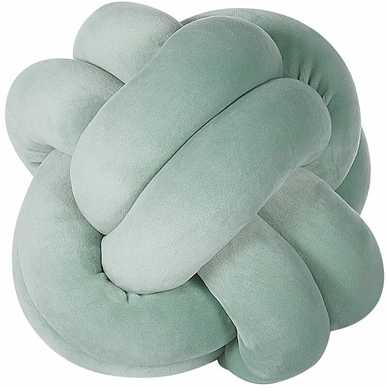 foto del prodotto morbido cuscino decorativo a forma di nodo menta 20 x 20 cm malni