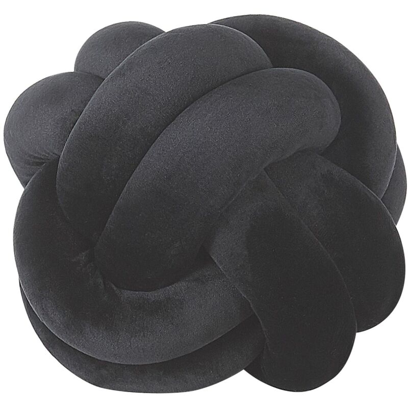 foto del prodotto morbido cuscino decorativo a forma di nodo nero 20 x 20 cm malni
