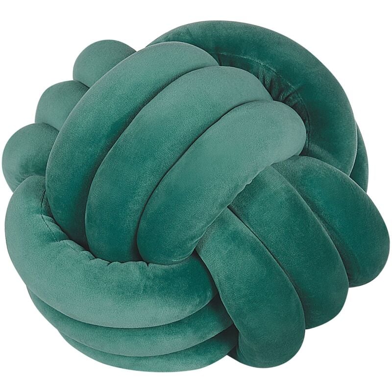 foto del prodotto morbido cuscino decorativo a forma di nodo verde 30 x 30 cm malni