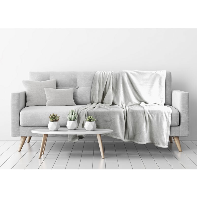 foto del prodotto morbido plaid coperta pile per divano singolo matrimoniale tinta unita grigio, misura1 piazzacoloregrigio