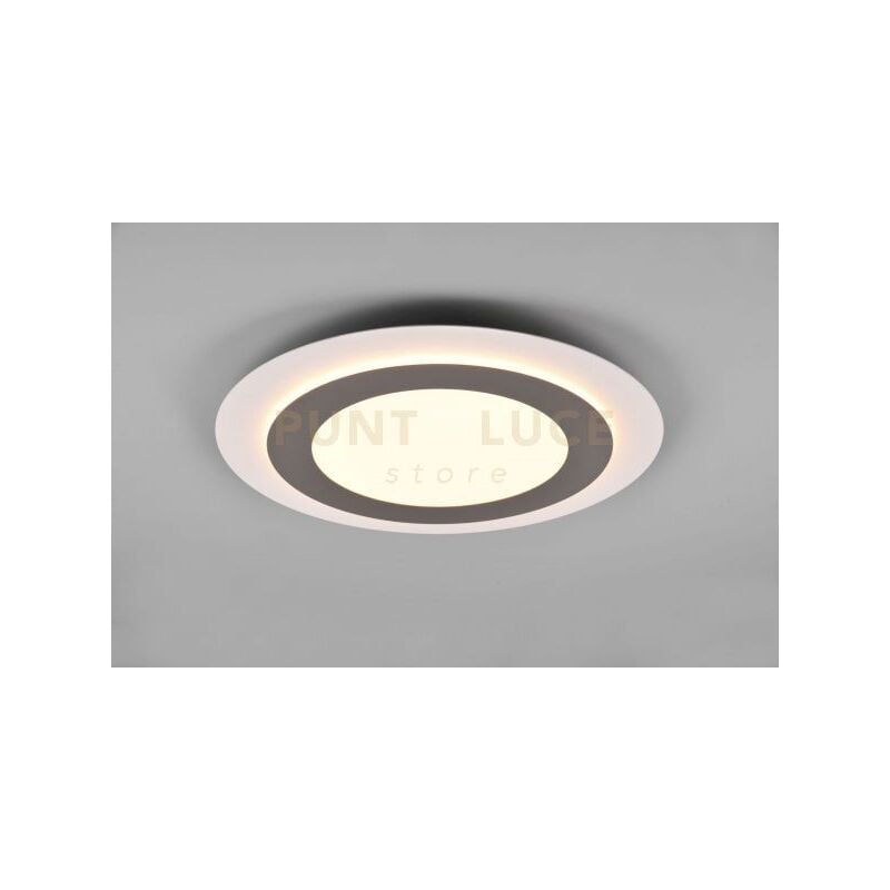 foto del prodotto morgan plafoniera a led 42w 5600lm, 2700 6500k bianca rotonda bordo metallo acciaio illuminato con telecomando multifunzione d. 45cm dimmerabile
