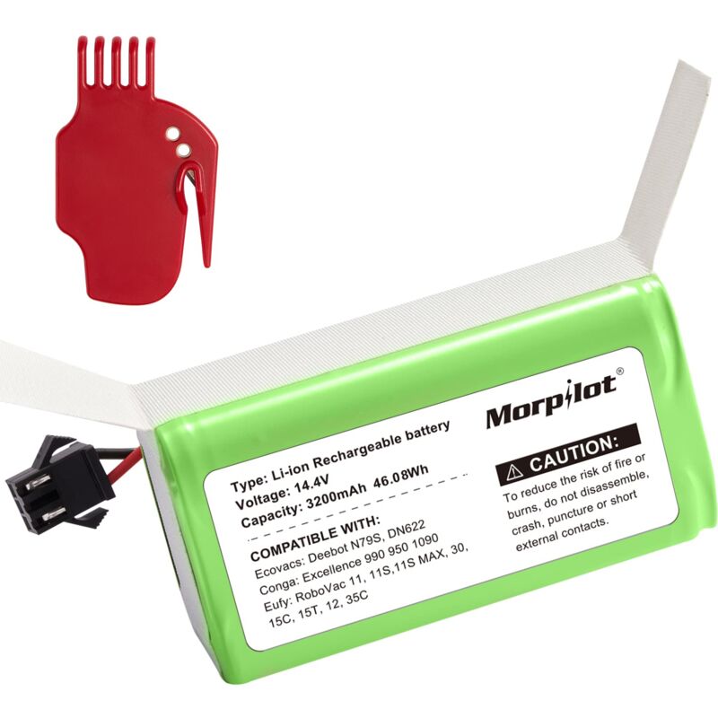 foto del prodotto morpilot 14.4v 2600mah batteria sostitutiva agli loni di litio ricaricabile compatibile con ikohs netbot s14 s15,eufy robovac 11s 11 15c 15t 30 35c,