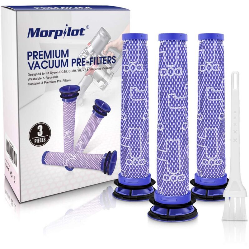 foto del prodotto morpilot filtro per dyson 3pcs filtro lavabili compatibili con aspirapolvere v8 v7 v6 dc58 dc59 dc61 dc62 dc74, sostituzione per dy 965661 01