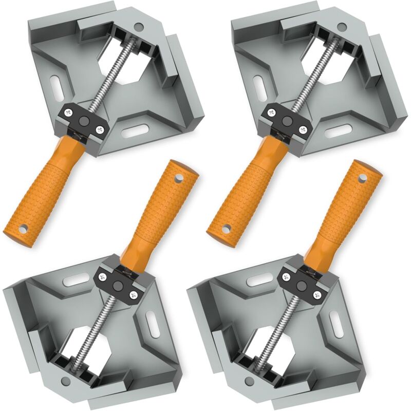 foto del prodotto morsa angolare, 4 pezzi morsa angolare in lega di alluminio a 90 , utensile di serraggio a morsetto ad angolo retto con maniglia, supporto per