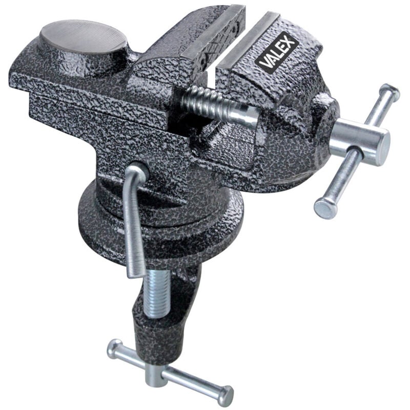 foto del prodotto morsa da banco base girevole in ghisa apertura massima 60mm ganasce 50mm valex