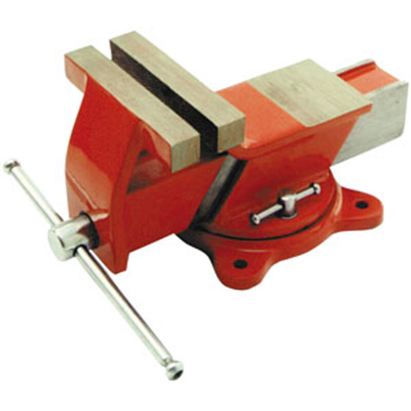 foto del prodotto morsa da banco in acciaio base tonda girevole ganasce parallele 125mm utilia