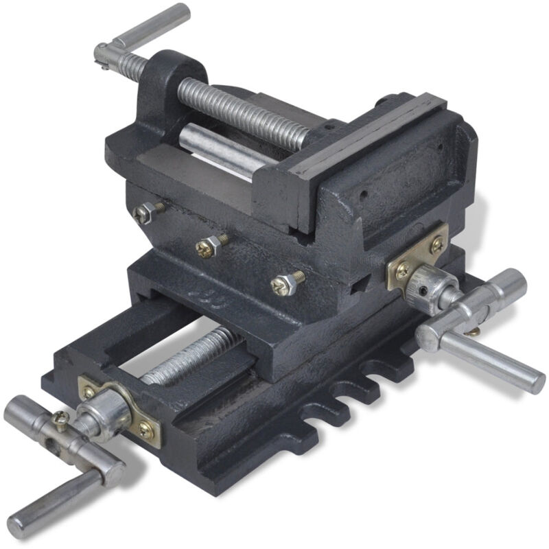 foto del prodotto morsa scorrevole manuale per trapano grigio 100 mm attrezzi garage officina fai da te 3402091