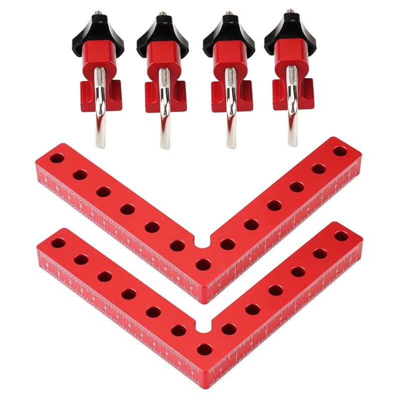 foto del prodotto morsetti per righello di posizionamento ad angolo retto in lega di alluminio da 140 mm zebraa