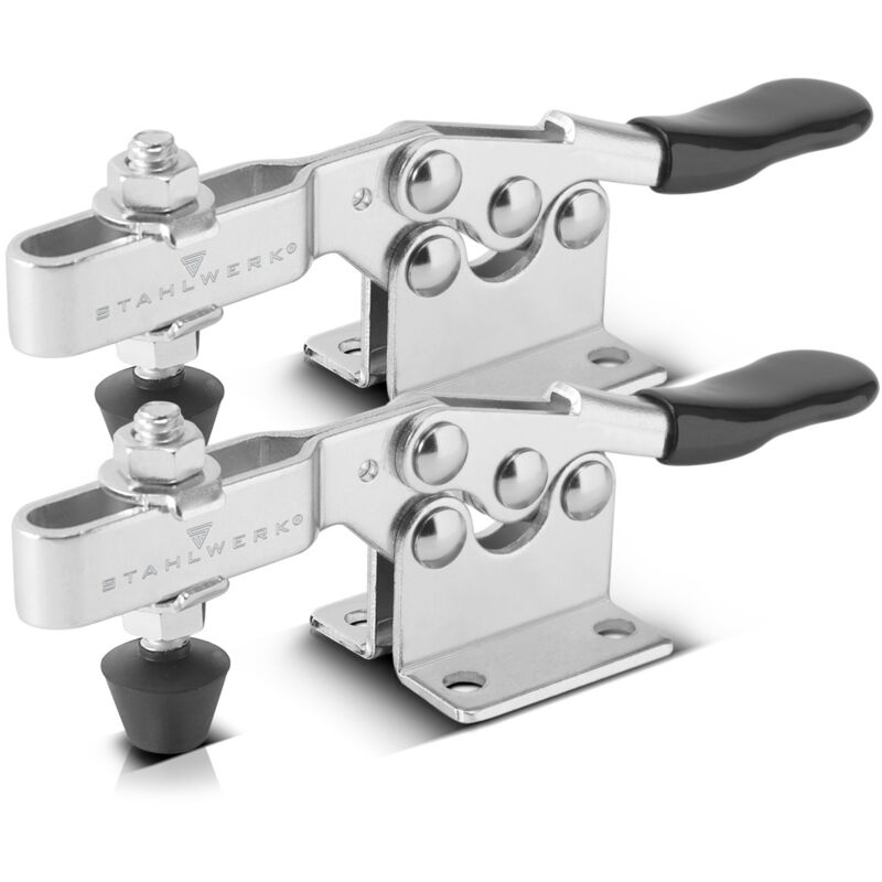 foto del prodotto morsetto a ginocchiera set di 2 morsetti a ginocchiera verticali da 90 kg e 198 libbre - stahlwerk