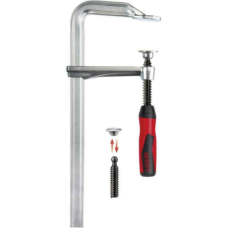 foto del prodotto morsetto a vite in acciaio gz 2k 600 120 bessey gz60 2k apertura max. 600 mm misura della sporgenza 120 mm