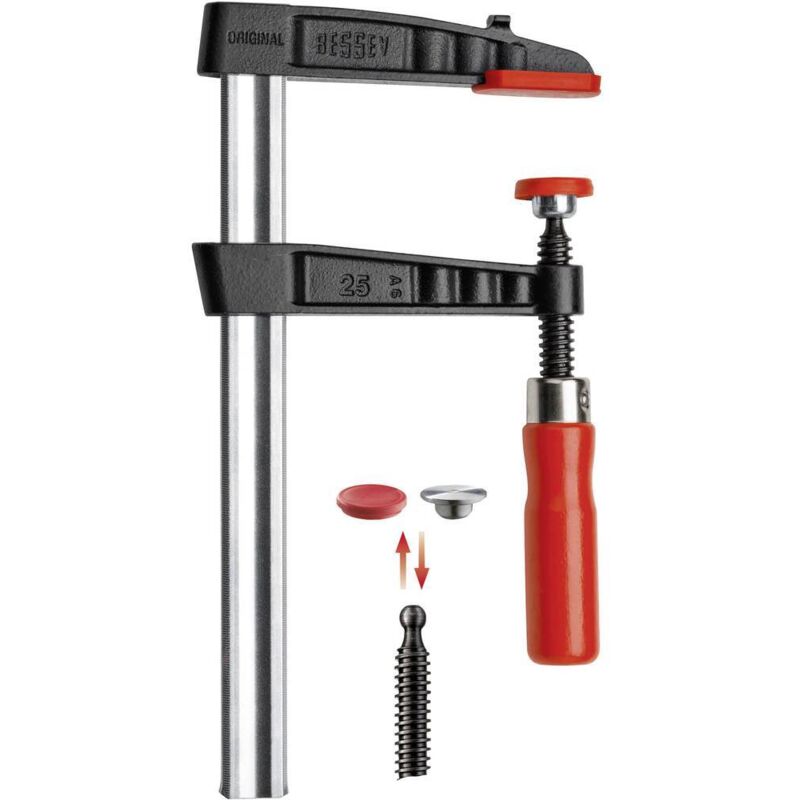 foto del prodotto morsetto a vite in metallo tg 500 120 bessey tg50s12 apertura max. 500 mm misura della sporgenza 120 mm