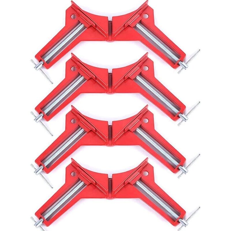 foto del prodotto morsetto ad angolo retto aiperq da 90 gradi per la lavorazione del legno, set di 4 morsetti angolari regolabili per la lavorazione del legno,