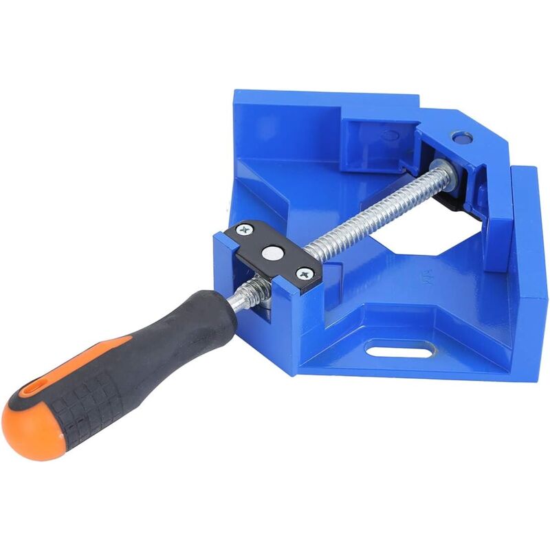 foto del prodotto morsetto ad angolo retto da 90 gradi, morsa angolare regolabile in lega di alluminio per impieghi gravosi, per lavorazione del legno, cassetti,