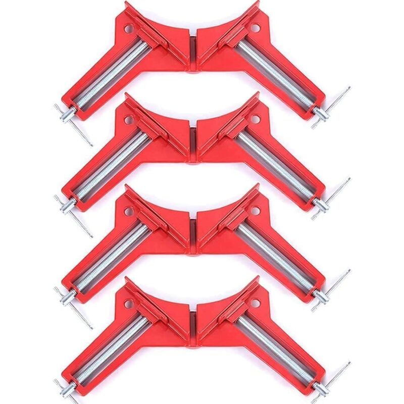 foto del prodotto morsetto ad angolo retto da 90 gradi per lavorazione del legno, set di 4 morsetti angolari regolabili per lavorazione del legno, morsetto angolare