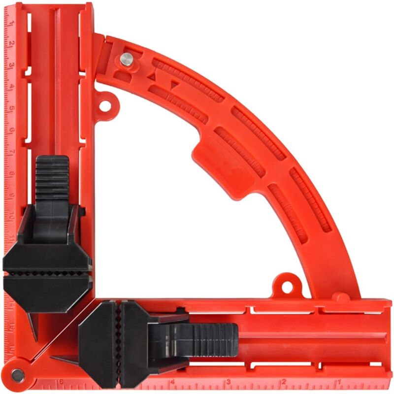 foto del prodotto morsetto ad angolo retto, morsetti angolari mobili multi angolo, morsetti regolabili da 30 a 90 gradi per la lavorazione del legno abs rosso 
