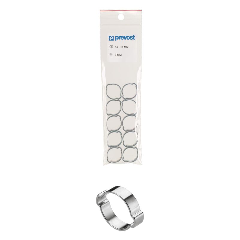 foto del prodotto morsetto ad orecchio standard acciaio trattato confezione da 10 da 15 a 18 mm 1518p prevost