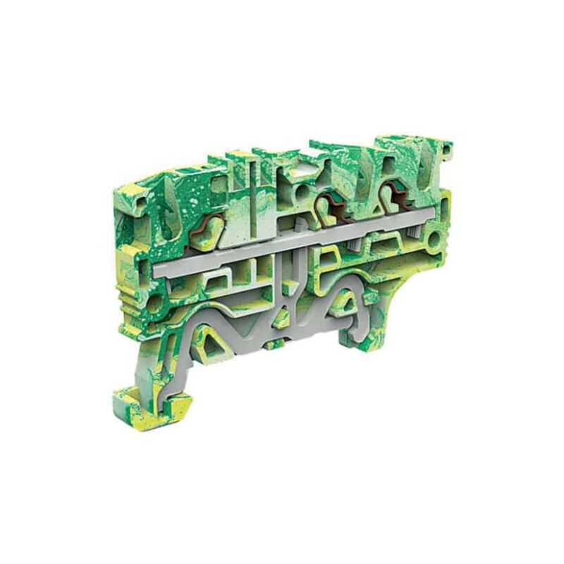 foto del prodotto morsetto cabur di terra push in 2,5mm giallo verde efce210