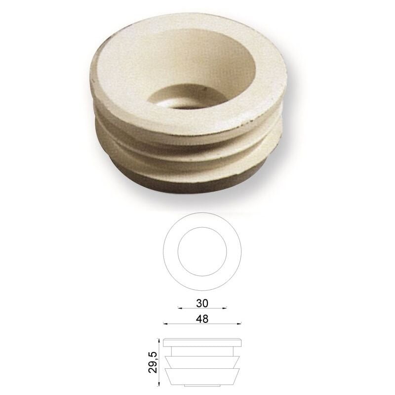 foto del prodotto morsetto gomma bianca per vasi foro mm.48, canotti mm.30 194100gb