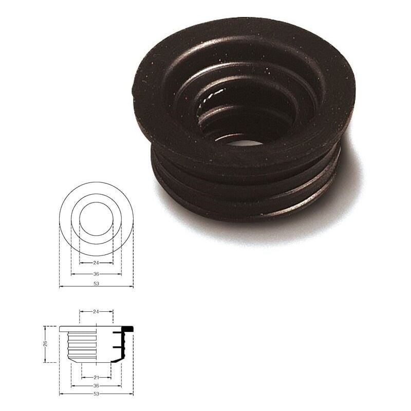 foto del prodotto morsetto in gomma nera per curve tecniche d.46 tubi mm. 25 32 220300gn