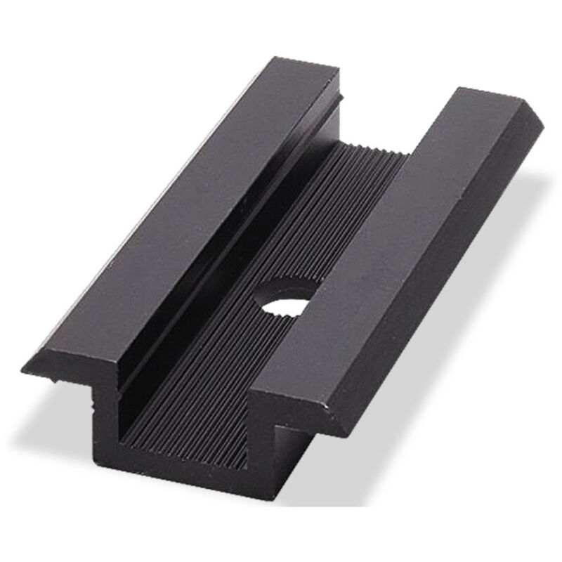 foto del prodotto morsetto intermedio universale in alluminio per fissaggio di moduli fotovoltaici anodizzato nero