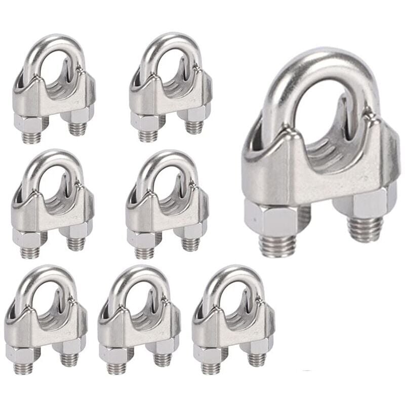 foto del prodotto morsetto per cavi m8 con bullone a u morsetto per cavi in acciaio inossidabile 304 morsetto per cavi a sella morsetti per cavi metallici per