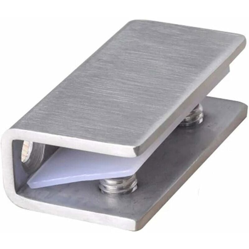 foto del prodotto morsetto per porta doccia in vetro - cerniera fissa in acciaio inossidabile - montaggio a parete 8-12 mm