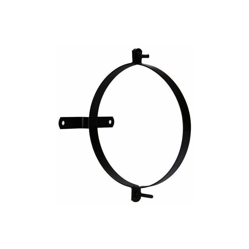 foto del prodotto morsetto per tubo stufa vetrificato con supporto 100 mm. 2 pezzi 