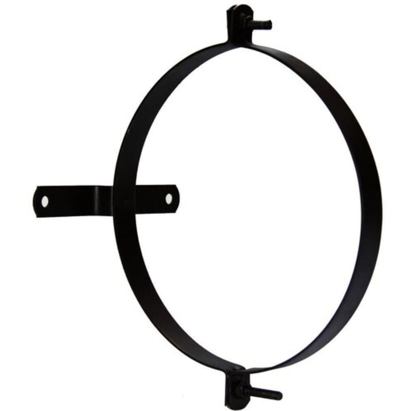 foto del prodotto morsetto per tubo stufa vetrificato con supporto 110 mm. 2 pezzi