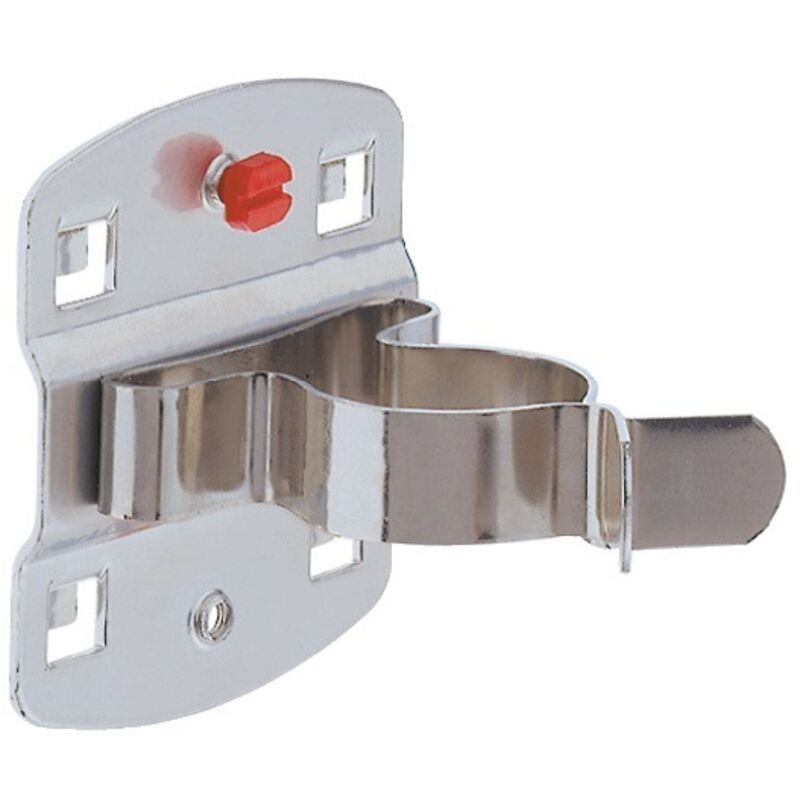foto del prodotto morsetto portautensili d.25mm zincato con piastra base larga per piastre forate 5pz busta.
