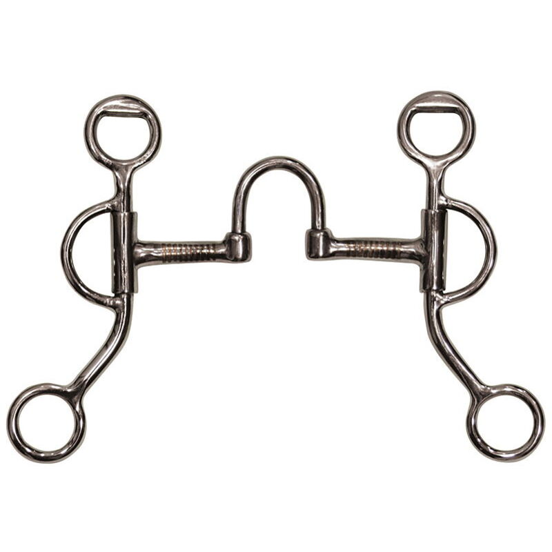 foto del prodotto morso western correctional inox ad aste corte e imboccatura con ponte mobile 12,5 cm