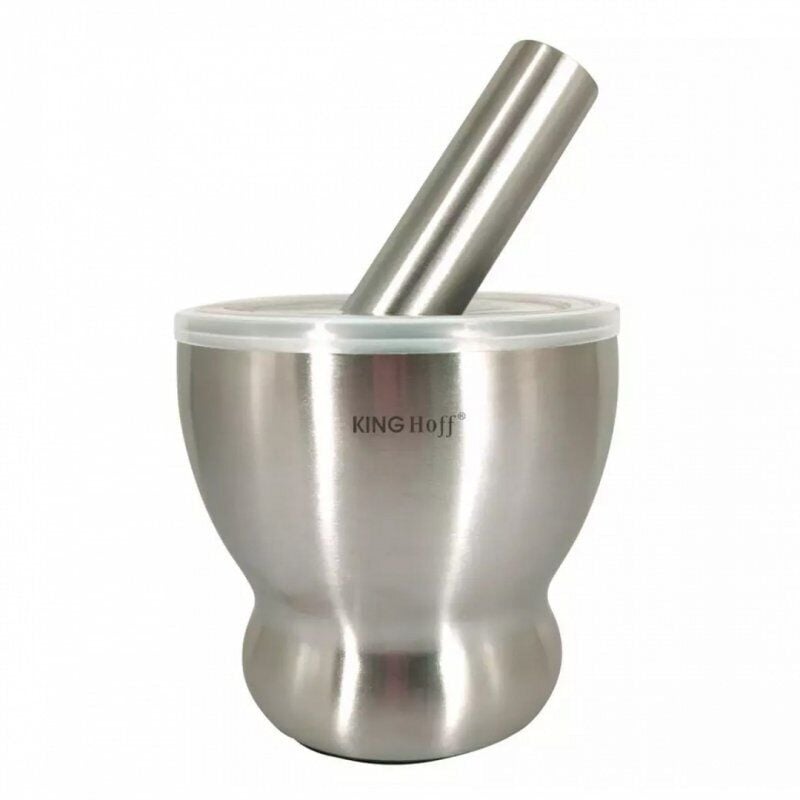 foto del prodotto mortaio in acciaio kinghoff kh-1661 con coperchio