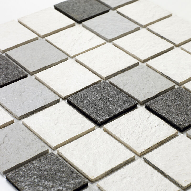 foto del prodotto mosa que mixte r sine pierre 30 x 30 cm carreau 5 x 5 cm mixte pierre et r sine blanche