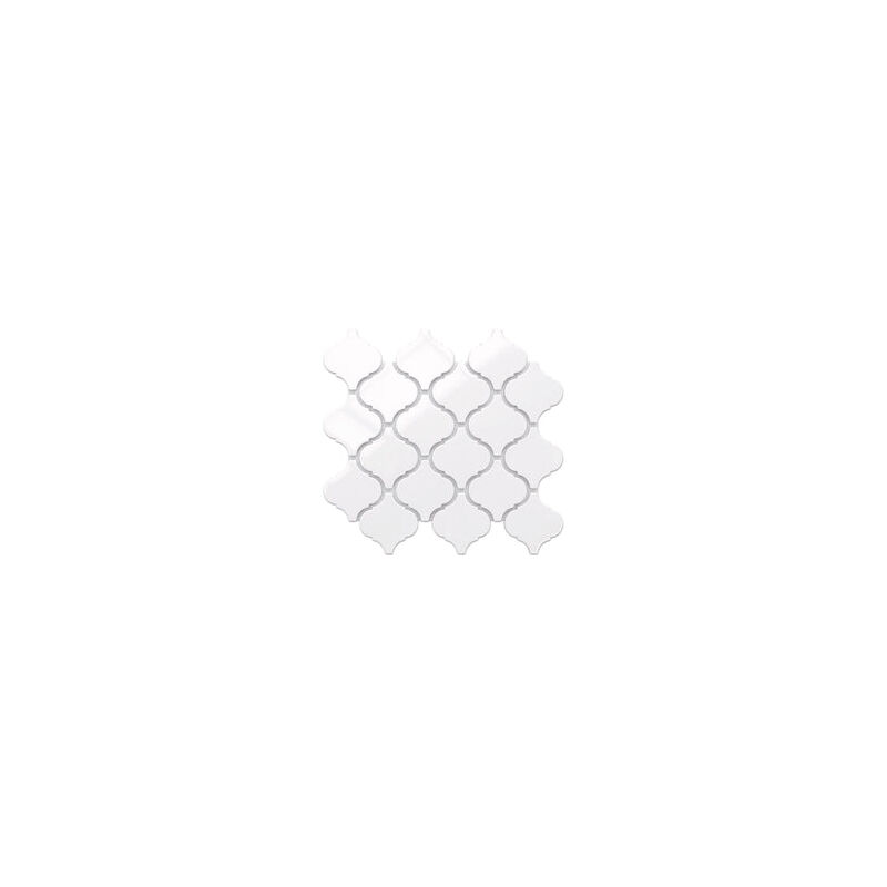 foto del prodotto mosaico in ceramica su rete per bagno o cucina 27.5cm x 24.3cm white arabesque