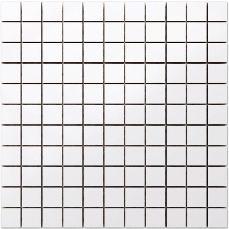 foto del prodotto mosaico in ceramica su rete per bagno o cucina 30 cm x 30 cm white appeal