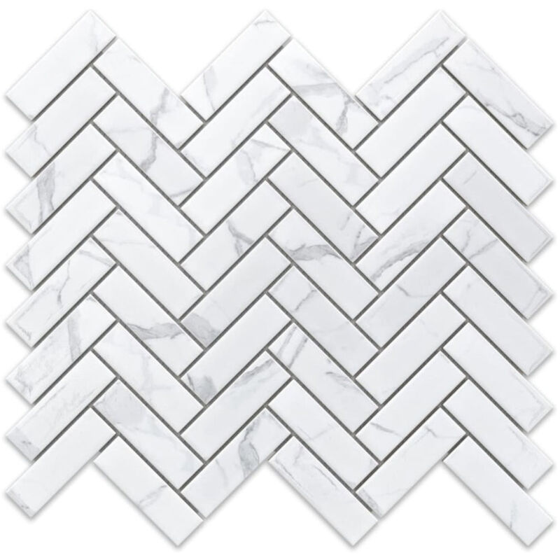 foto del prodotto mosaico in ceramica su rete per bagno o cucina 31.5cm x 27.7cm marble forest