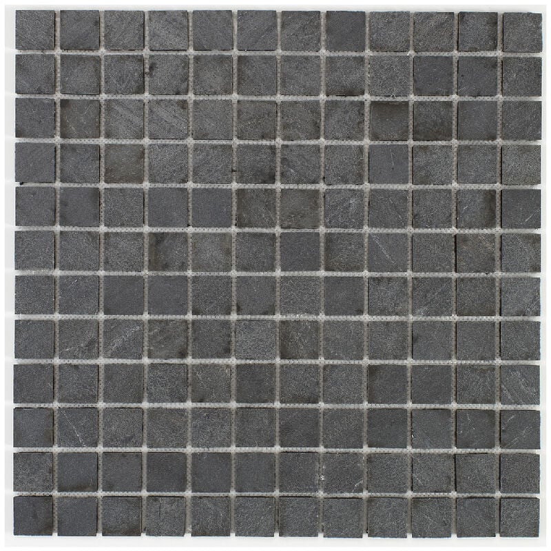 foto del prodotto mosaico in pietra naturale 30 x 30 cm piastrella 2,5 x 2,5 cm roccia grafite nero
