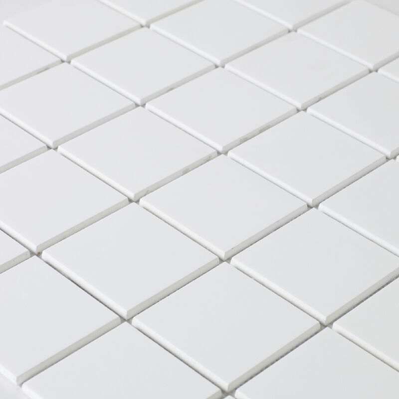 foto del prodotto mosaico in solid surface 100 x 50 cm piastrella 5 x 5 cm bianco puro liscio