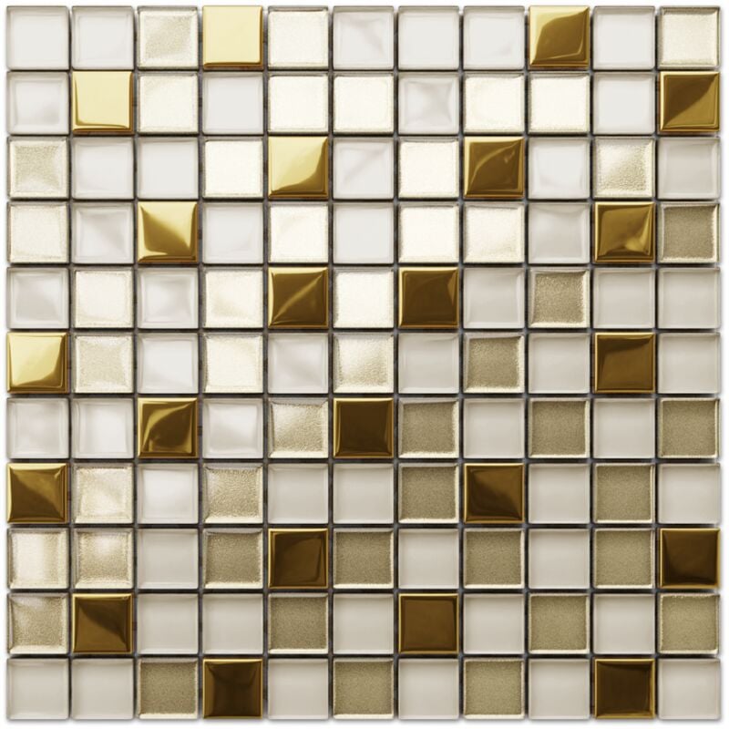 foto del prodotto mosaico in vetro su rete per bagno e cucina 30cm x 30cm calachari