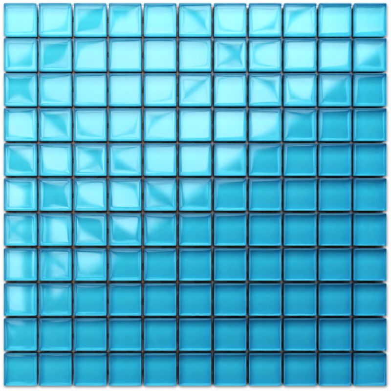 foto del prodotto mosaico in vetro su rete per bagno e cucina 30cm x 30cm celestial